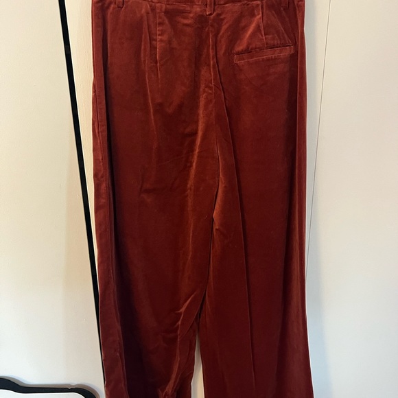 Banana Republic Veluro Velvet Wide Leg Trousers Red Size 4 - Regular 31” Inseam - Picture 3 of 7